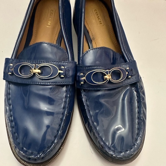 Coach Navy Loafers with Metallic Detailing - Picture 1 of 3